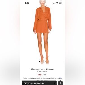 Free People Mini Dress in Cinnabar